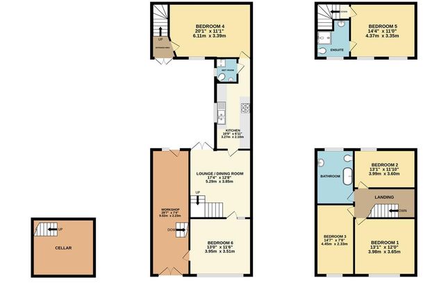 6 bedroom end of terrace house for sale